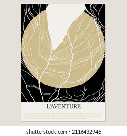 Vector  hand drawn  minimalistic placard with illustration. Creative abstract artwork . Template for card, poster, banner, print for t-shirt, pin, badge, patch.