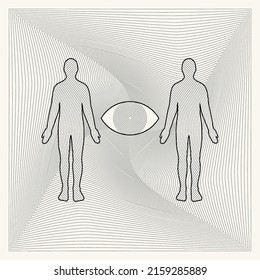 Vector hand drawn minimalistic placard with illustration. Creative abstract artwork . Template for card, poster, banner, print for t-shirt, pin, badge, patch.