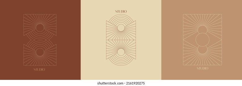 Vector hand drawn minimalistic placard with illustration. Creative abstract artwork . Template for card, poster, banner, print for t-shirt, pin, badge, patch.