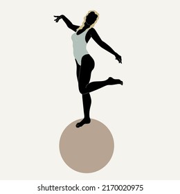 Vector hand drawn minimalistic placard with illustration of girl. Creative abstract artwork with antique head . Template for card, poster, banner, print for t-shirt, brochure.