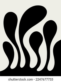 Vector hand drawn minimalistic placard with illustration. Creative abstract artwork . Template for card, poster, banner, print for t-shirt, pin, badge, patch.