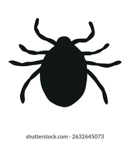 Vector hand drawn mite silhouette isolated on white background