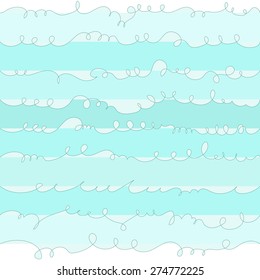 Vector hand drawn modern free style wave background. Seamless pattern.