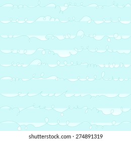 Vector hand drawn modern free style sky cloud background. Seamless pattern.