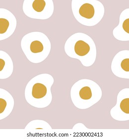 Patrón moderno sin costuras de vectores con huevos revueltos. Patrón lindo para textiles, papel de regalo, papel pintado.