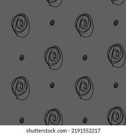 Vector. Hand drawn monochrome grey, black and white seamless pattern. Hatching. Abstract vector texture from strokes in grunge style. Backgrounds with ink, felt-tip pen, brush, ink.
