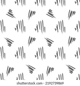 Vector. Hand drawn monochrome grey, black and white seamless pattern. Hatching. Abstract vector texture from strokes in grunge style. Backgrounds with ink, felt-tip pen, brush, ink.