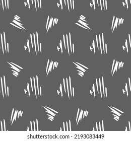 Vector. Patrón sin soldadura monocromo, gris, negro y blanco dibujado a mano. Sombrerando. Resumen de la textura vectorial de los trazos en el estilo grunge. Fondos con tinta, pluma de punta de fieltro, cepillo, tinta.