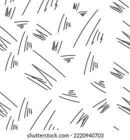 Vector. Hand drawn monochrome grey, black and white seamless pattern. Hatching. Abstract vector texture from strokes in grunge style. Backgrounds with ink, felt-tip pen, brush, ink.