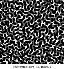 Patrón sin fisuras de la piel de los peces monocromo dibujado a mano con vectores. Textura de fondo de tracería ornamental en blanco y negro para diseño o impresión