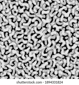 Vector hand drawn monochrome purifier fish skin seamless pattern. Black, white and gray ornate tracery background texture for design or prints