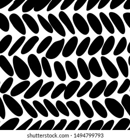 Vector hand drawn monochrome seamless pattern in Scandinavian style with cute abstract elements on white background