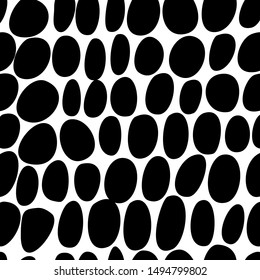 Vector hand drawn monochrome seamless pattern in Scandinavian style with cute abstract elements on white background