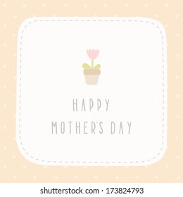Vector hand drawn mothers day greeting card