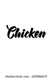 Vector hand drawn motivational and inspirational quote. Happy thanksgiving day. Chicken.