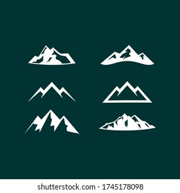vector of hand drawn mount logo set, emblem, label, stamp, mountain silhouette elements. Ride and Snowboarding symbols isolated, travel labels
