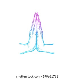 Vector hand drawn mudra. Isolated on white. Yoga. Spirituality