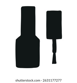 Vector hand drawn nail polish silhouette isolated on white background