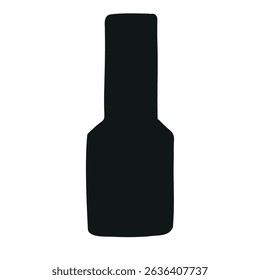 Vector hand drawn nail polish silhouette isolated on white background
