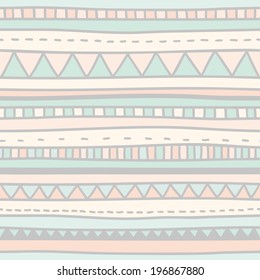 Vector hand drawn native seamless pattern