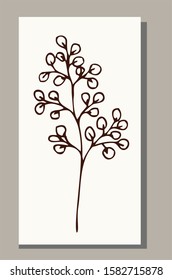 Vector hand drawn natural plants isolated on white background. Perfect for invitations, cards, quotes, logo, icons, blogs, wedding frames, posters, medical packaging and a box of tea.