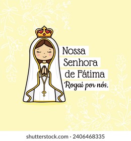 Vector hand drawn Nossa Senhora de Fatima illustration - Divine Visions: Artistic Expressions of Our Lady of Fatima - Sacred Beauty: Exploring Art Depicting Our Lady of Fatima