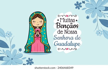 Vector hand drawn Nossa Senhora de Guardalupe illustration - Marian Masterpieces: Artistic Portrayals of Our Lady of Guadalupe - 
Guadalupe's Grace: Artistic Reverence for Our Lady's Image