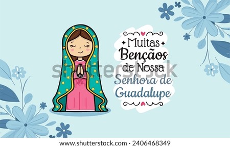 Vector hand drawn Nossa Senhora de Guardalupe illustration - Marian Masterpieces: Artistic Portrayals of Our Lady of Guadalupe - 
Guadalupe's Grace: Artistic Reverence for Our Lady's Image