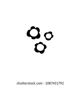 Vector hand drawn object, flowers silhouette. Logo element for children related business branding and identity. Funny clipart for t-shirts, stationery. Black on white isolated symbol.