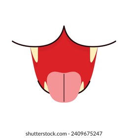 vector hand drawn open mouth cartoon illustration on white background