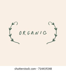 Vector hand drawn organic label.