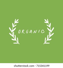 Vector hand drawn organic label.