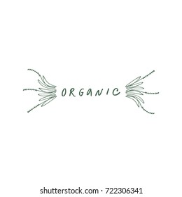 Vector hand drawn organic label.