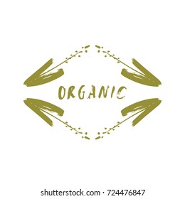 Vector hand drawn organic label.