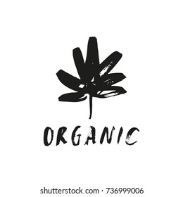 Vector hand drawn organic label.