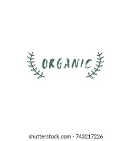 Vector hand drawn organic label.