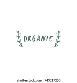 Vector hand drawn organic label.