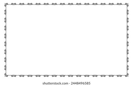 vector hand drawn ornamental frame on white background.