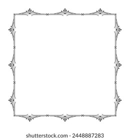  Vector dibujado a mano marco ornamental sobre fondo blanco.