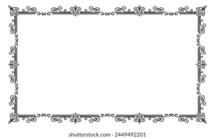 Vector dibujado a mano marco ornamental sobre fondo blanco.