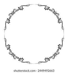 Vector dibujado a mano marco ornamental sobre fondo blanco.
