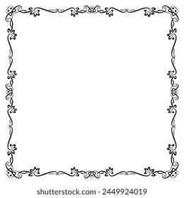 Vector dibujado a mano marco ornamental sobre fondo blanco.