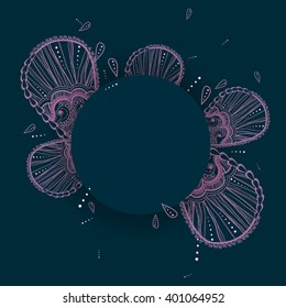 vector hand drawn ornate line petal background