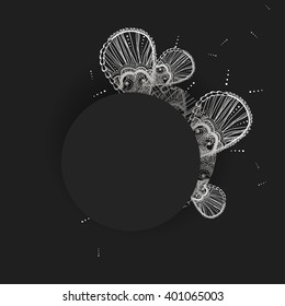 vector hand drawn ornate line petal background