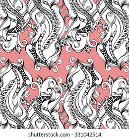 Vector hand drawn outline abstract ornamental ethnic background