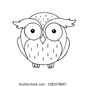 Vector hand drawn outline doodle sketch owl isolated on white background