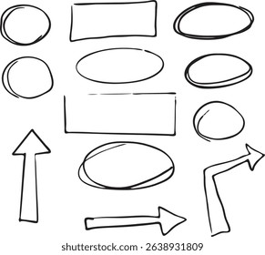 Vector hand drawn outline texture set 