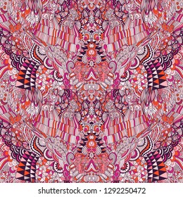 Vector hand drawn outline wave/curl seamless pattern in doodle style isolated on white background. Coloring book for adults and older children. Art vector illustration. 
