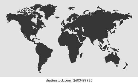 vector hand drawn outline of a world map. Continents drawing