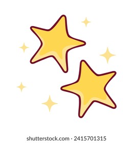 Vector hand drawn pack of stars on white background.